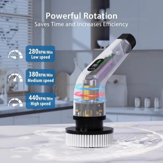 NexioHome™ 9-in-1 Electric Spin Scrubber - Cordless Power Cleaning Brush