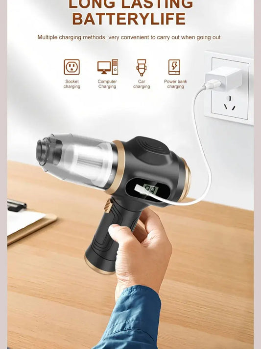 NexioHome™ Premium 2-in-1 Cordless Car Vacuum & Air Duster