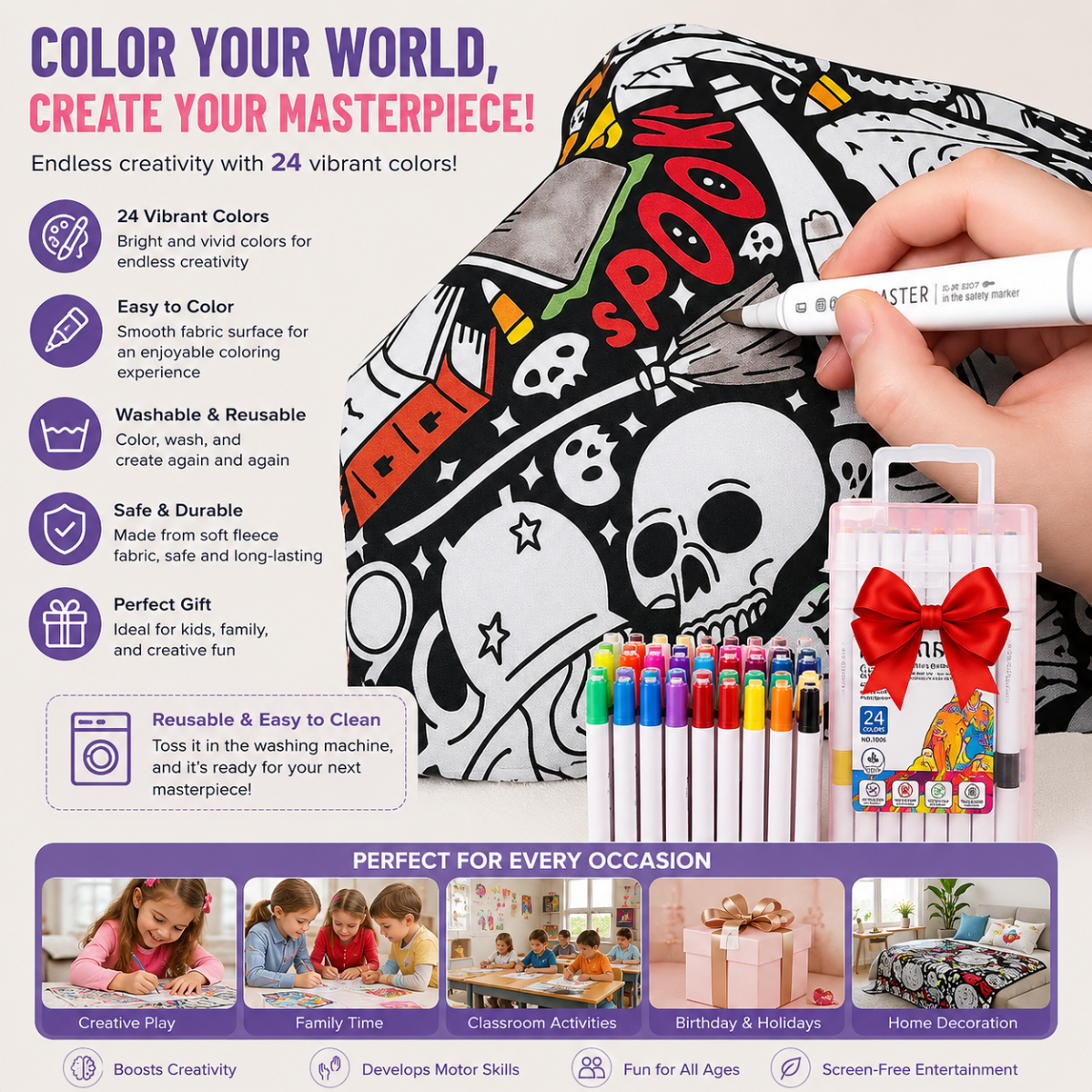 DIY Coloring Blanket for Kids