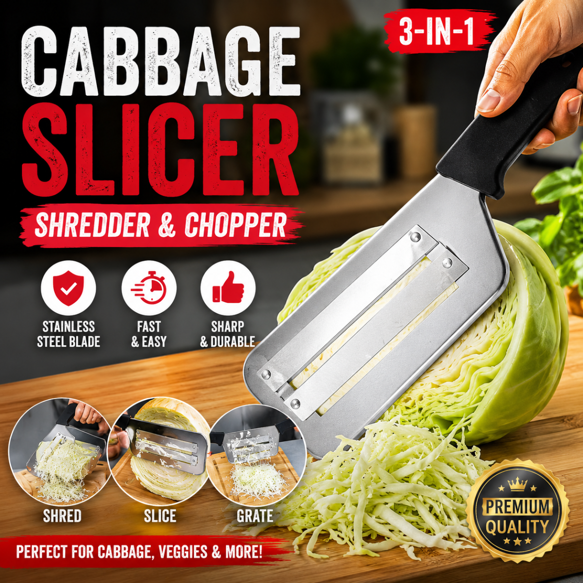 Double-Blade Cabbage Slicer