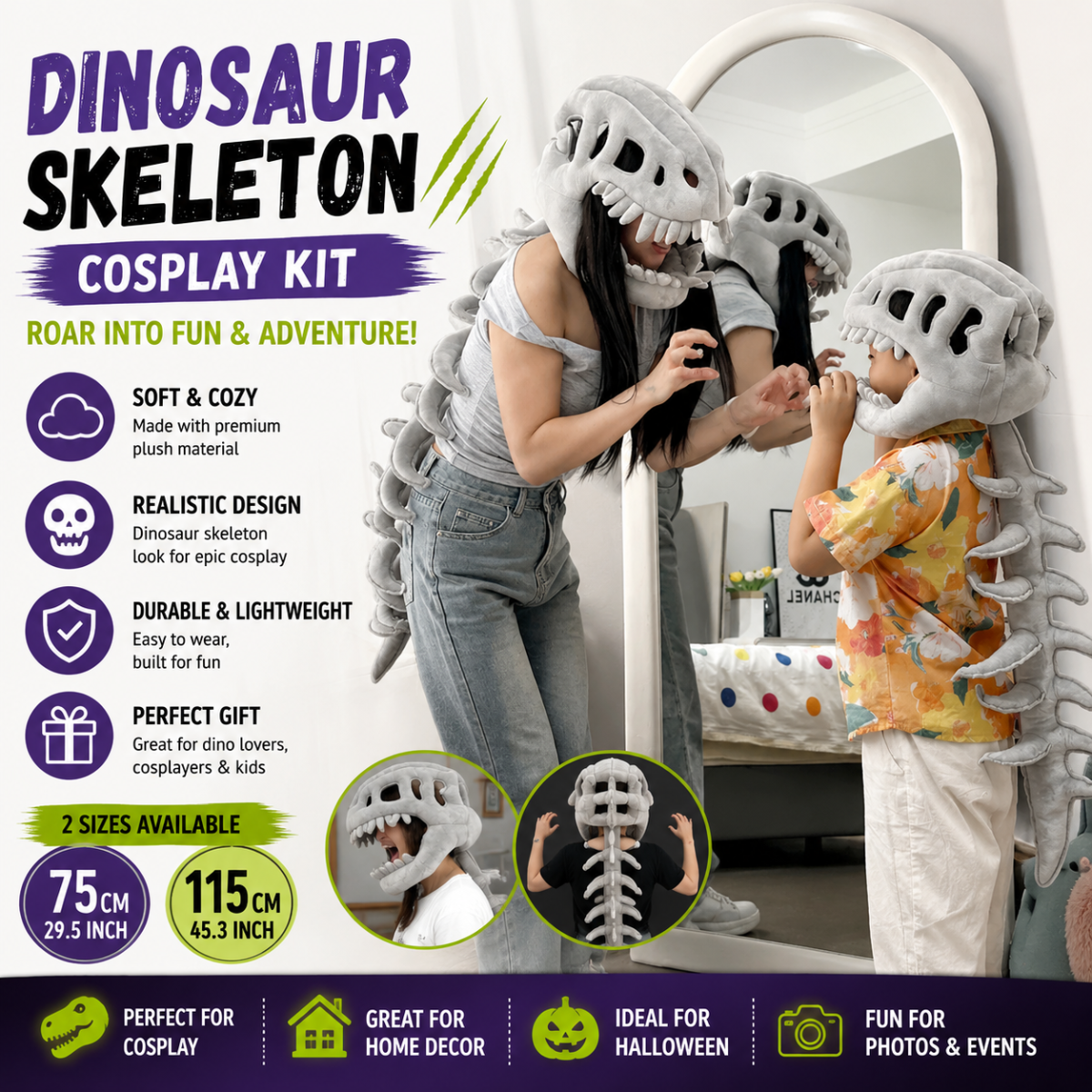 Dinosaur Skeleton Cosplay Kit