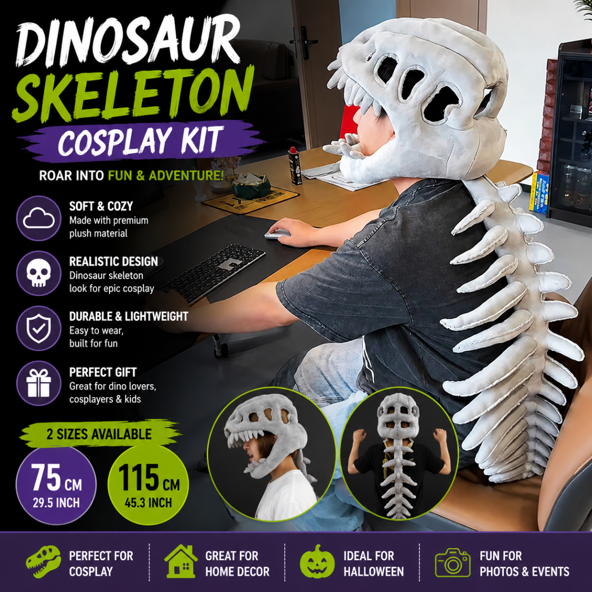 Dinosaur Skeleton Cosplay Kit