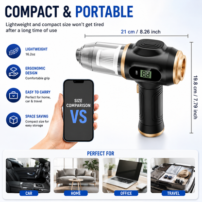 2-in-1 Cordless Car Vacuum