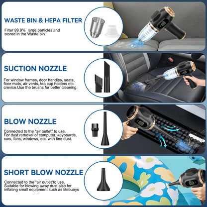 2-in-1 Cordless Car Vacuum