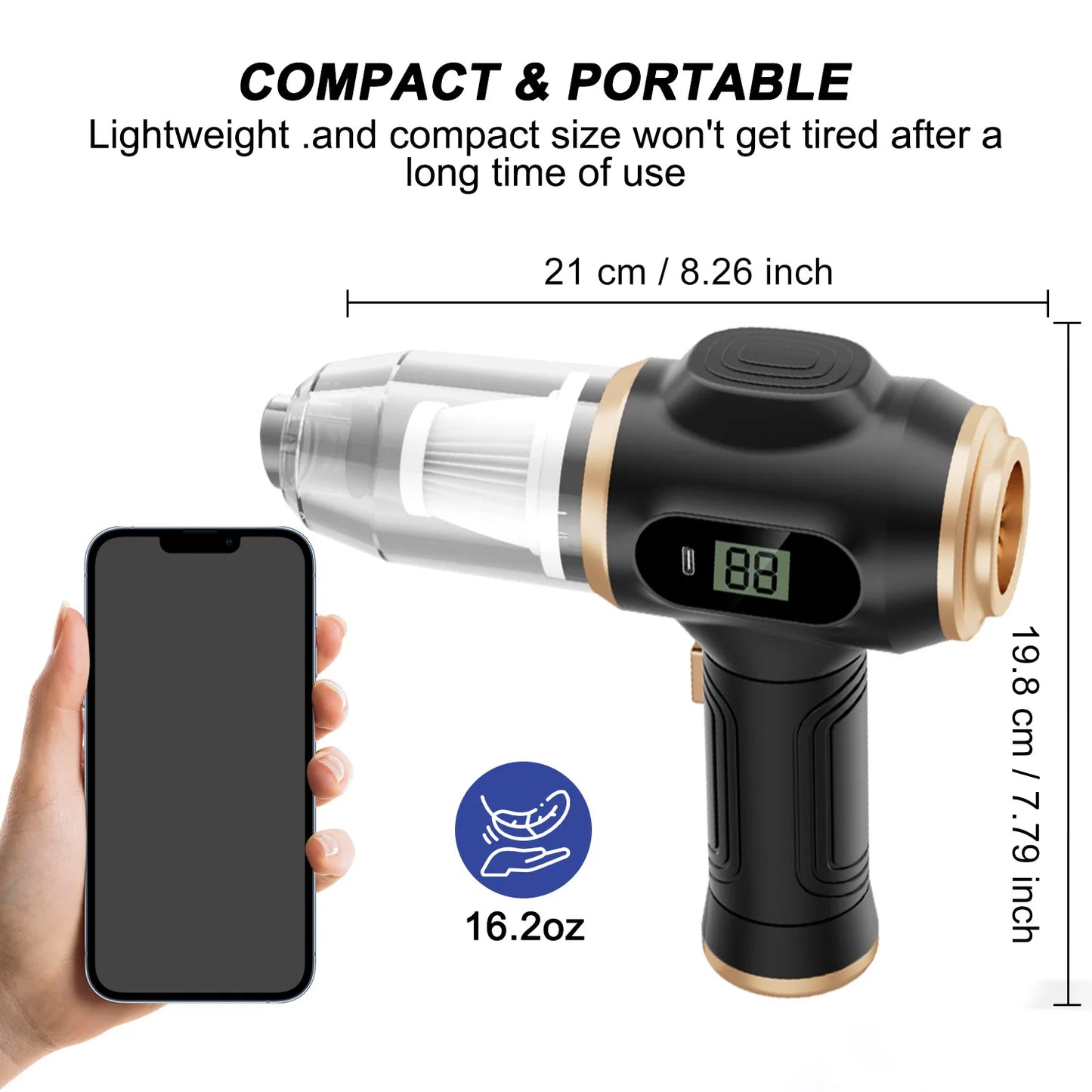 2-in-1 Cordless Car Vacuum